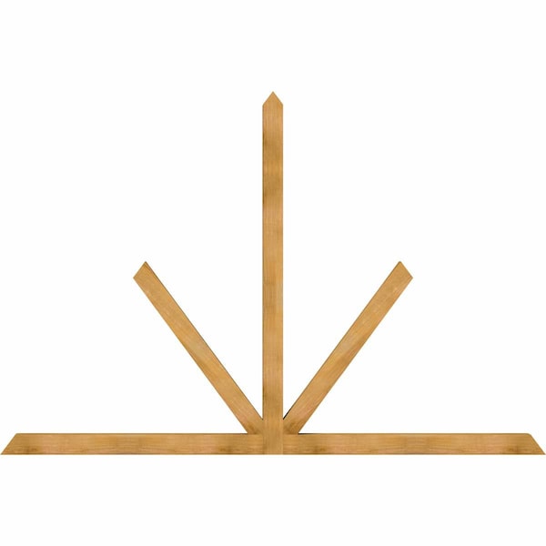 Ekena Millwork Saratoga Rough Sawn Timber Gable Bracket, Western Red Cedar, 108"W x 72"H x 4"D x 4"F, 16/12 Pitch GBW108X72X0404SAR00RWR - main